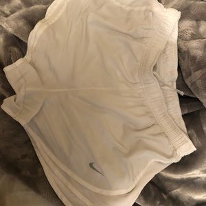white nike shorts